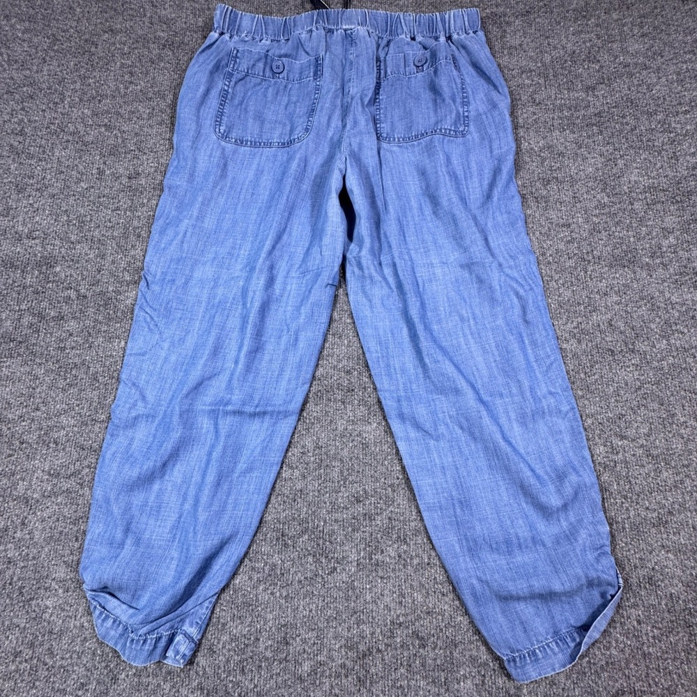 Talbots Light Blue Cropped Drawstring Pants - Picture 5 of 7